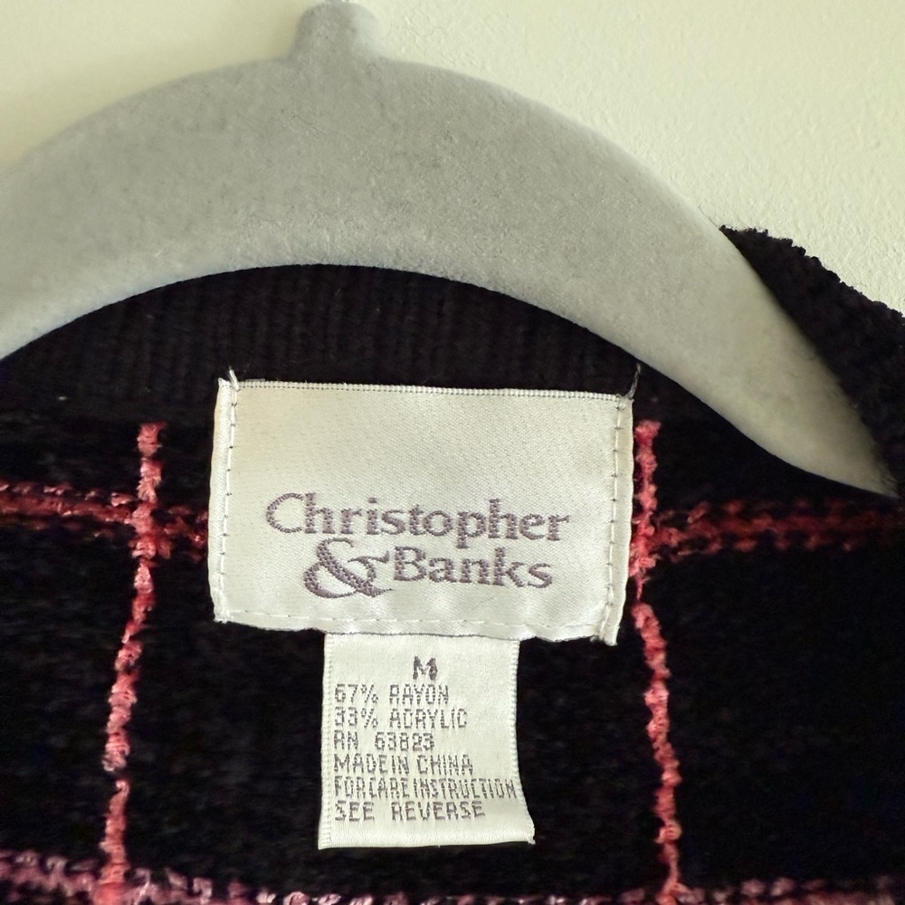 Christopher & Banks Open Front Cardigan Valentine’s Day Size Medium - Picture 3 of 4